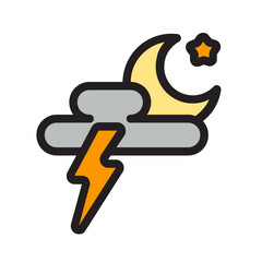 Storm , Weather filled outline icon.