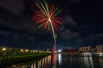 打ち上げ花火　夏のイメージ　山口県　下関市