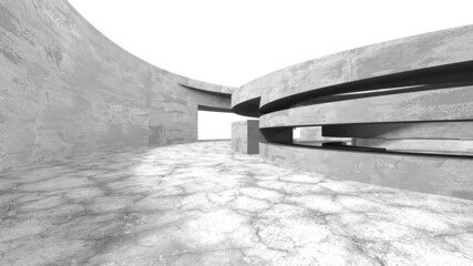 Abstract architecture interior background. Empty concrete room