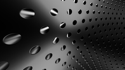 Dark silver round dots decorative background