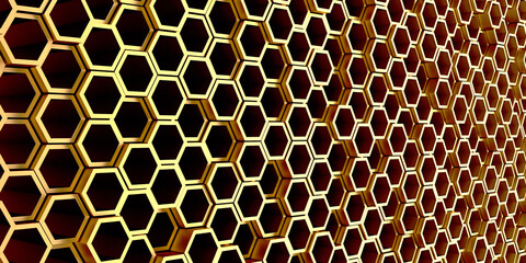 Luxury Golden Shiny Abstract Hexagon Background