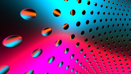 Colorful round metal dots mesh texture background