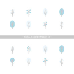 ミニマルアイコン 雪と樹木セット 001 1/4