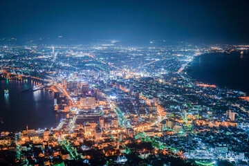 函館の夜景（函館山から撮影） - obrazy, fototapety, plakaty