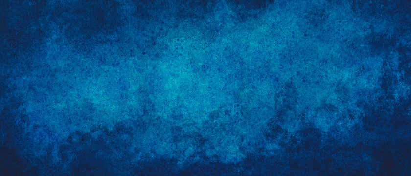 Blue color in the middle highlighted concrete wall texture background