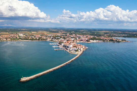 Aussicht auf die Altstadt von Umag in Kroatien