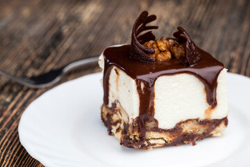cube shaped cake on a plate