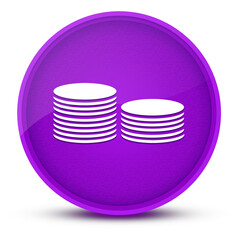 Coin Money luxurious glossy purple round button abstract