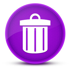 Recycle bin luxurious glossy purple round button abstract