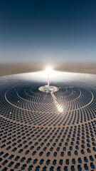 Photovoltaic power generation, solar Thermal Power Station in Dunhuang, China.