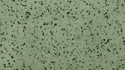 green olive terrazzo background, consist of black stone pigments. realistic floor tile pattern with...