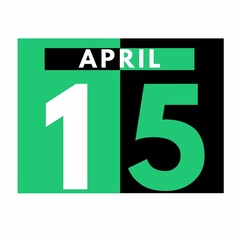 Fototapeta premium April 15 . Flat daily calendar icon .date ,day, month .calendar for the month of April
