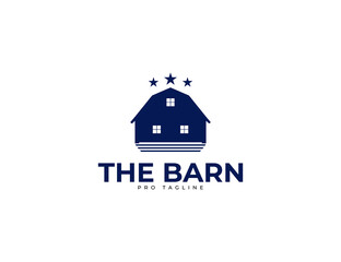 Vintage barn house with star logo