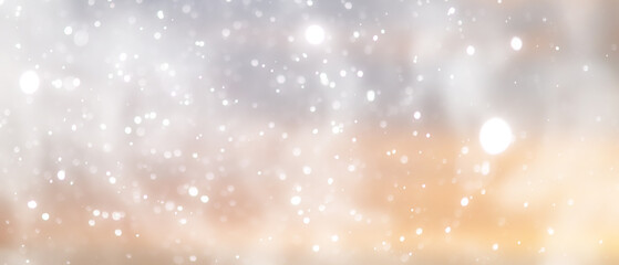 blue snowfall bokeh background, abstract snowflake background on blurred abstract blue