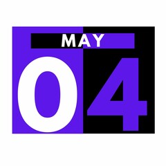 May 4 . Modern daily calendar icon .date ,day, month .calendar for the month of May