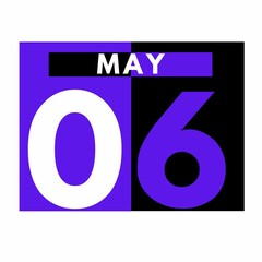 May 6 . Modern daily calendar icon .date ,day, month .calendar for the month of May