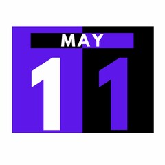 May 11 . Modern daily calendar icon .date ,day, month .calendar for the month of May