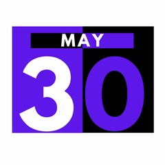 May 30 . Modern daily calendar icon .date ,day, month .calendar for the month of May