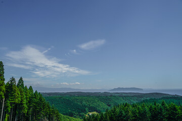 函館山と北斗市の風景