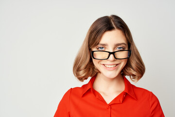 Obraz premium woman posing office work Lifestyle isolated background