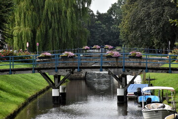 Grachten in Friedrichstadt in Schleswig-Holstein