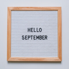 Hello September greeting concept