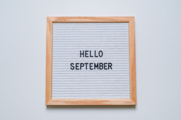 Hello September greeting concept