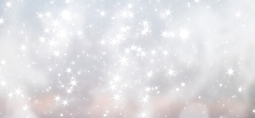 blue snowfall bokeh background, abstract snowflake background on blurred abstract blue