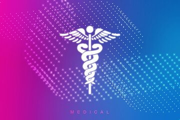 2d illustration caduceus medical symbol