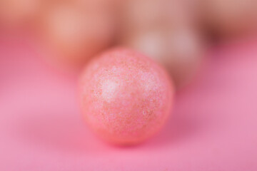 Macro powder balls. Makeup. Powder for makeup. Beauty and fashion .