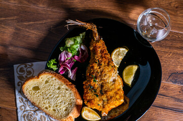 monkfish au gratin dish with composition