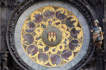 Detail of the atronomical clock in Stare Mesto, Prague, Czech Republic