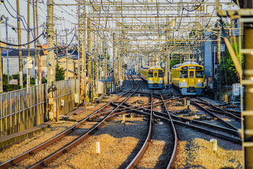 Obraz na płótnie Canvas 西所沢駅から見える西武線