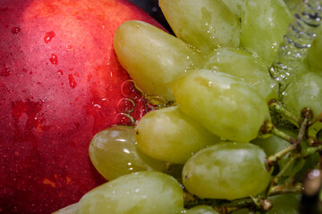 White grapes and nectarine
