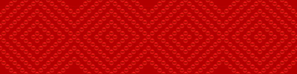 Red luxury background with beads. Vector illustration. 