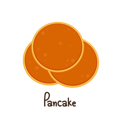 Pancake cartoon vector. Pancake logo design. Pancake on white background.