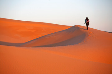 Fototapeta na wymiar Dunes in Erg Chebbi, Merzouga, Morocco