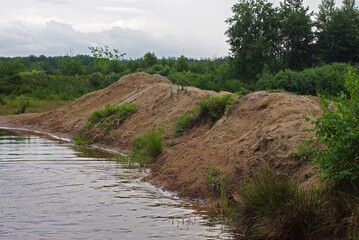 tall grass sky sand river