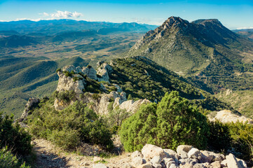 View from the top to mountain range
