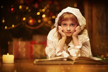 child reads fairy tales