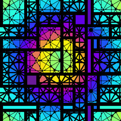 Vector seamless mosaic art pattern. Art background.