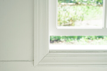 白い部屋の窓（背景素材）