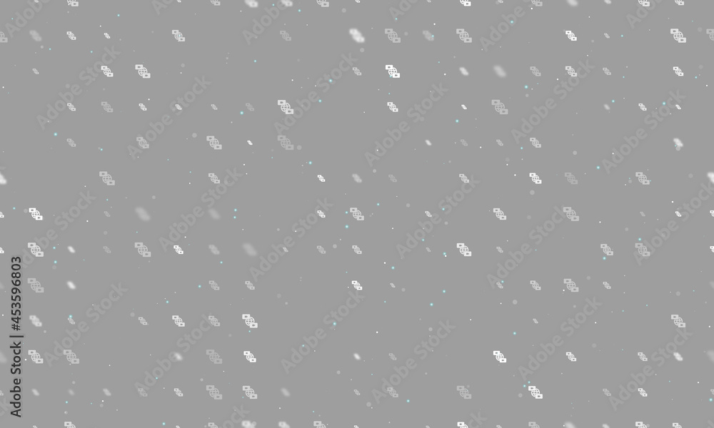 Poster seamless background pattern of evenly spaced white videoconference symbols of different sizes and op