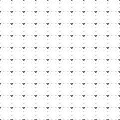 Square seamless background pattern from black watermelon piece symbols are different sizes and opacity. The pattern is evenly filled. Vector illustration on white background