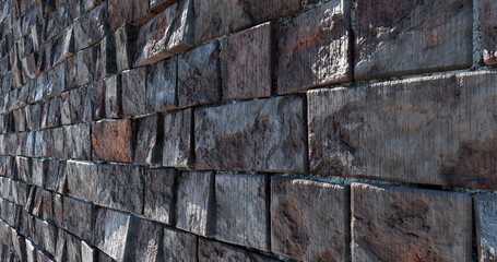 3d rendering. Wall masonry from old bricks.