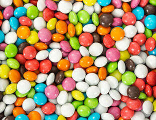 Fototapeta na wymiar Sweet colorfull candy dragee as background, close-up.