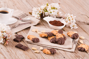 Butter cookies with chocolate.