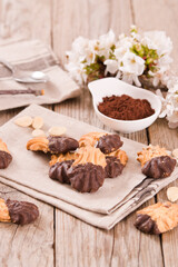 Butter cookies with chocolate.