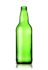 empty green beer bottle