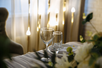 table setting at restaurant
